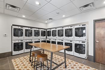 A community laundry room.